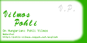 vilmos pohli business card